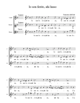 Io son ferito, ahi lasso