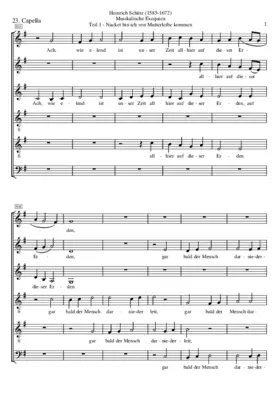 Musikalische Exequien: Part I, No. 23 - Ach, wie elend ist unser Zeit