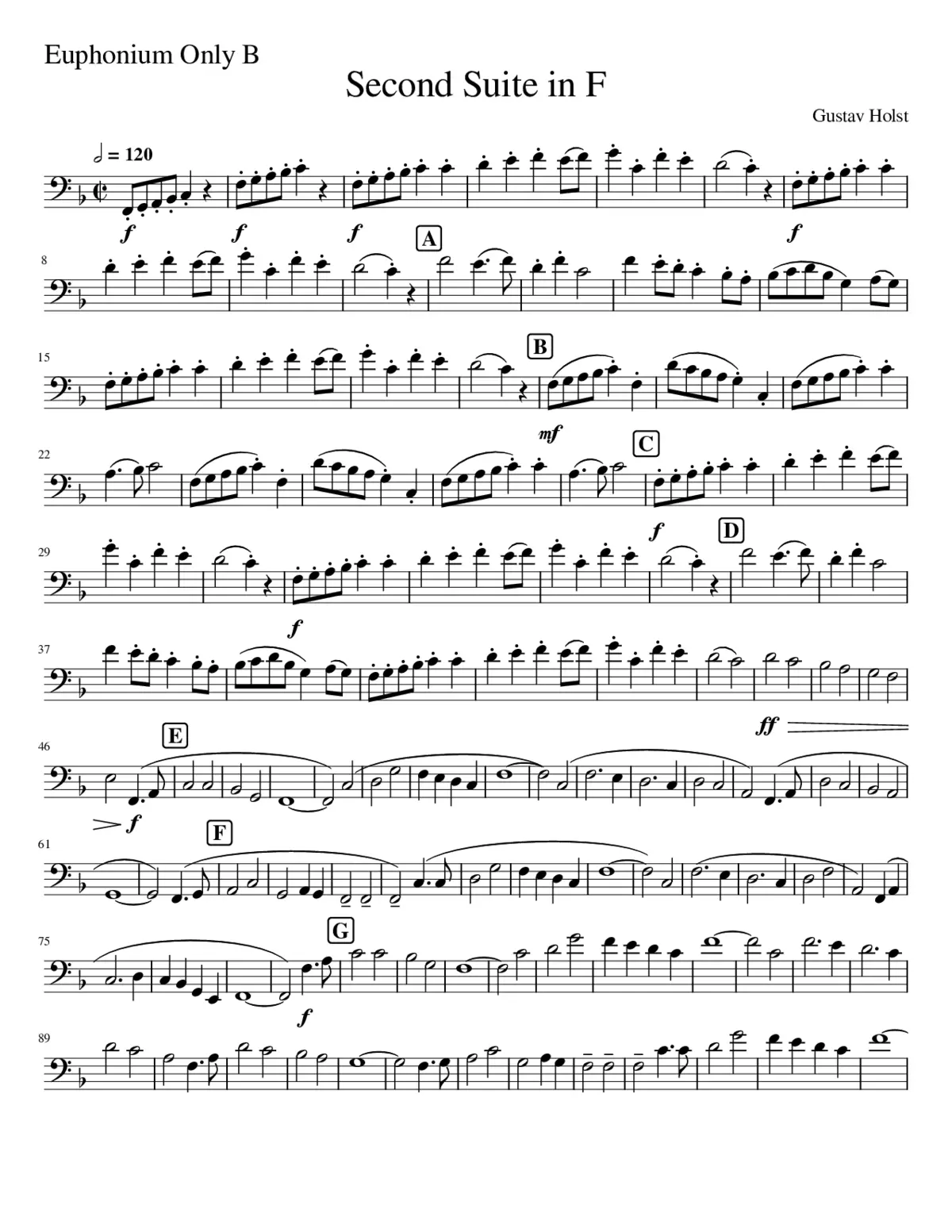 Second Suite for Military Band Op.28 No.2 - Page 1