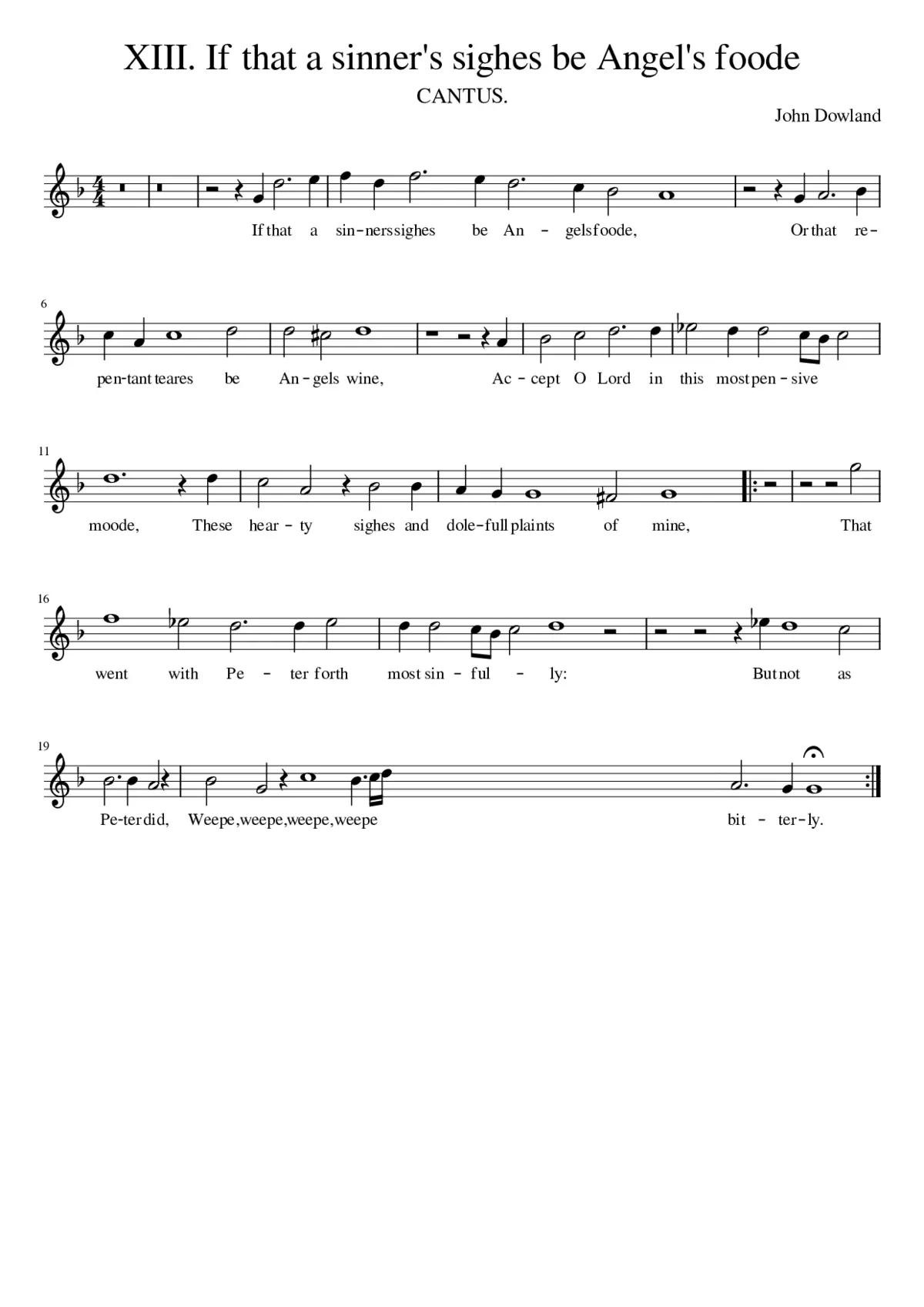 XIII. If that a sinner's sighes be Angel's foode - Page 1