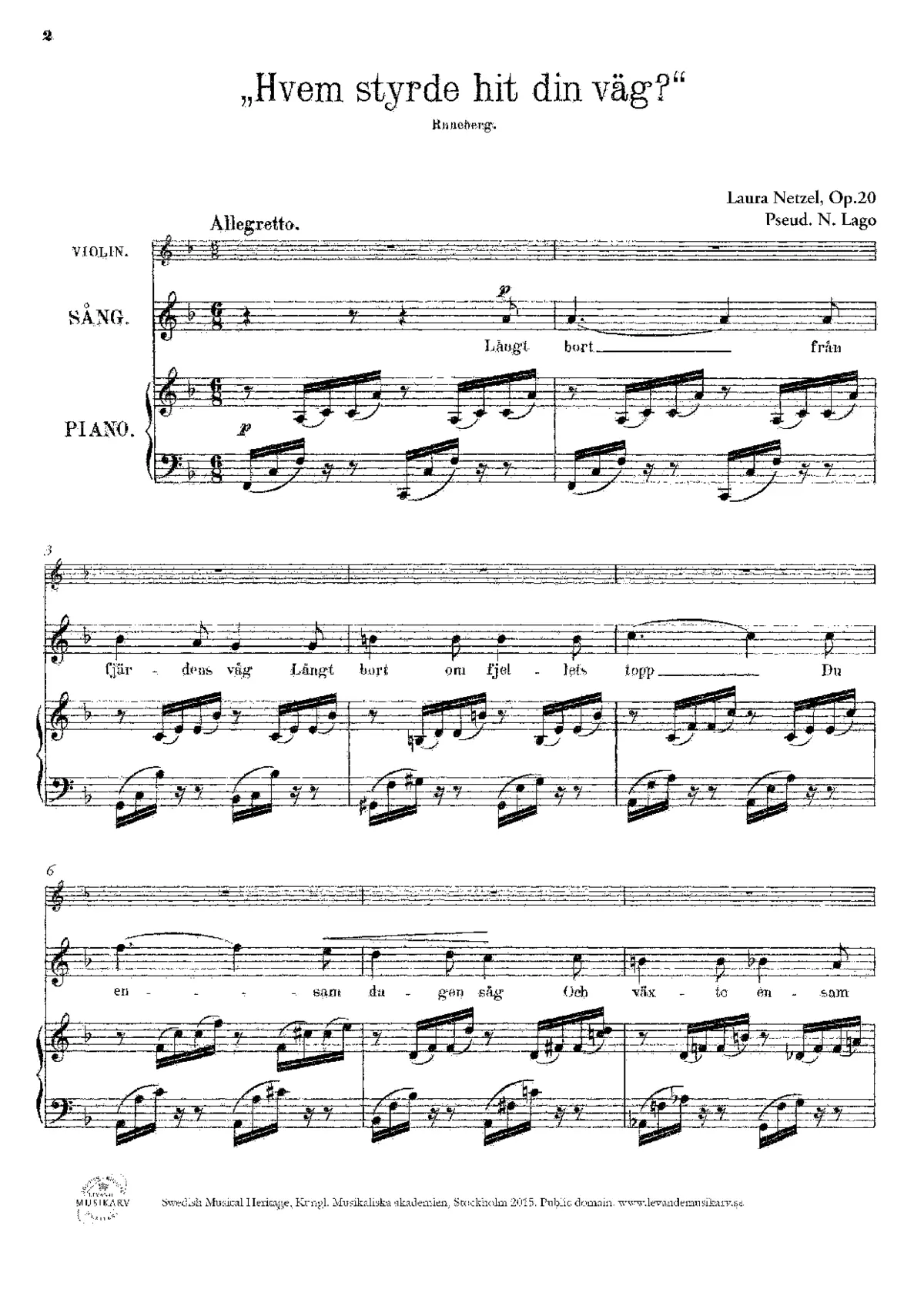 2 Songs. Op.20 - Page 1