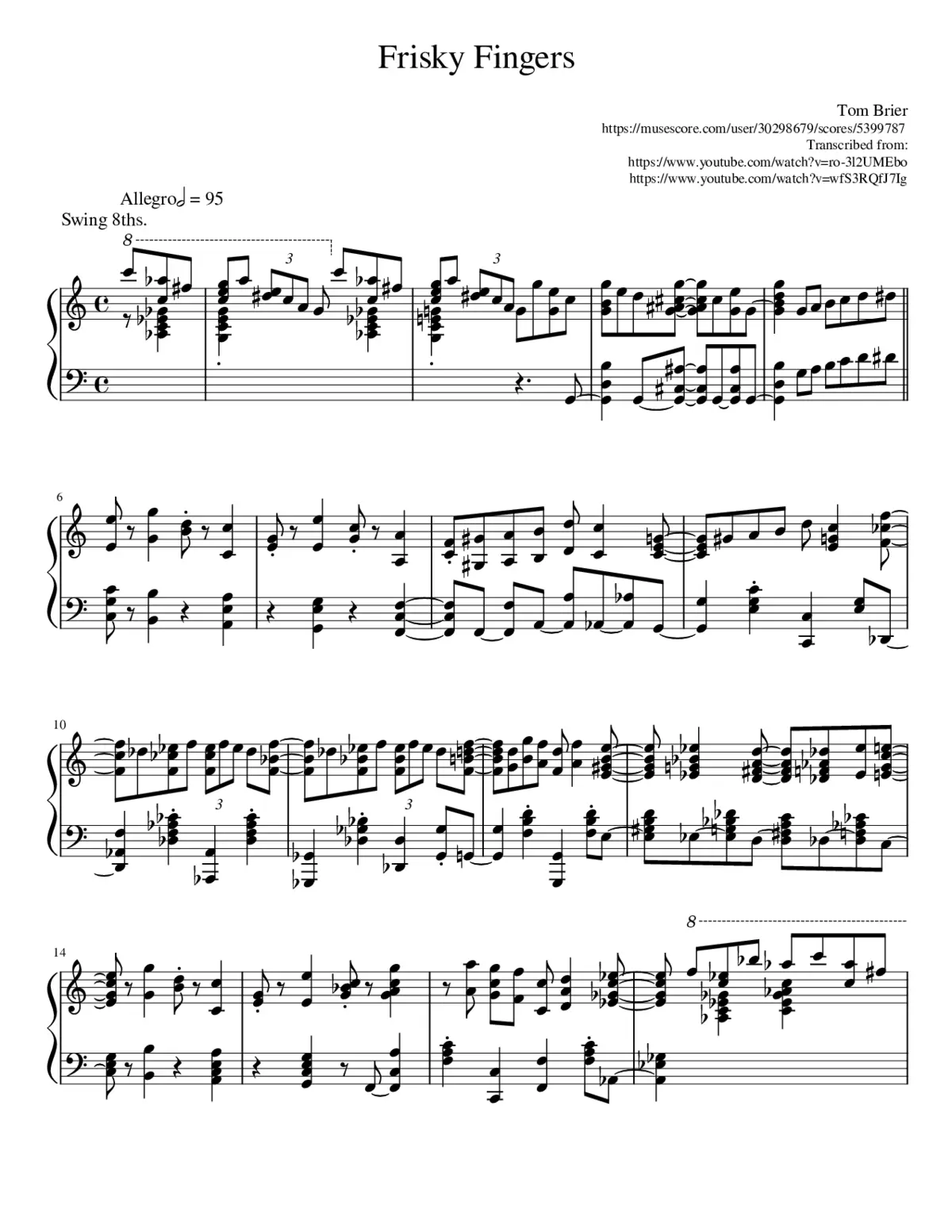 Tom Brier Improvisation - Page 1