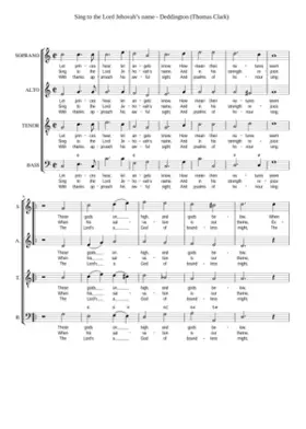 Sing to the Lord Jehovah's name (Deddington)