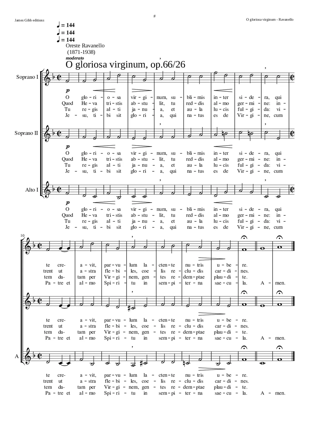 O gloriosa virginum op.66/26 - Page 1