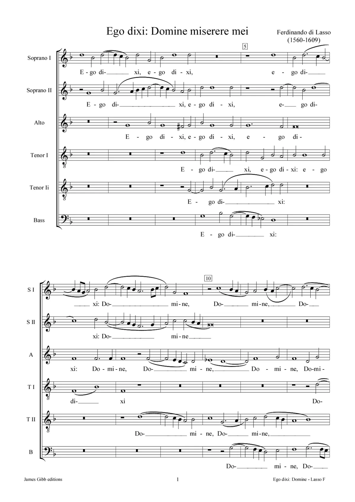 Ego dixi: Domine miserere mei - Page 1