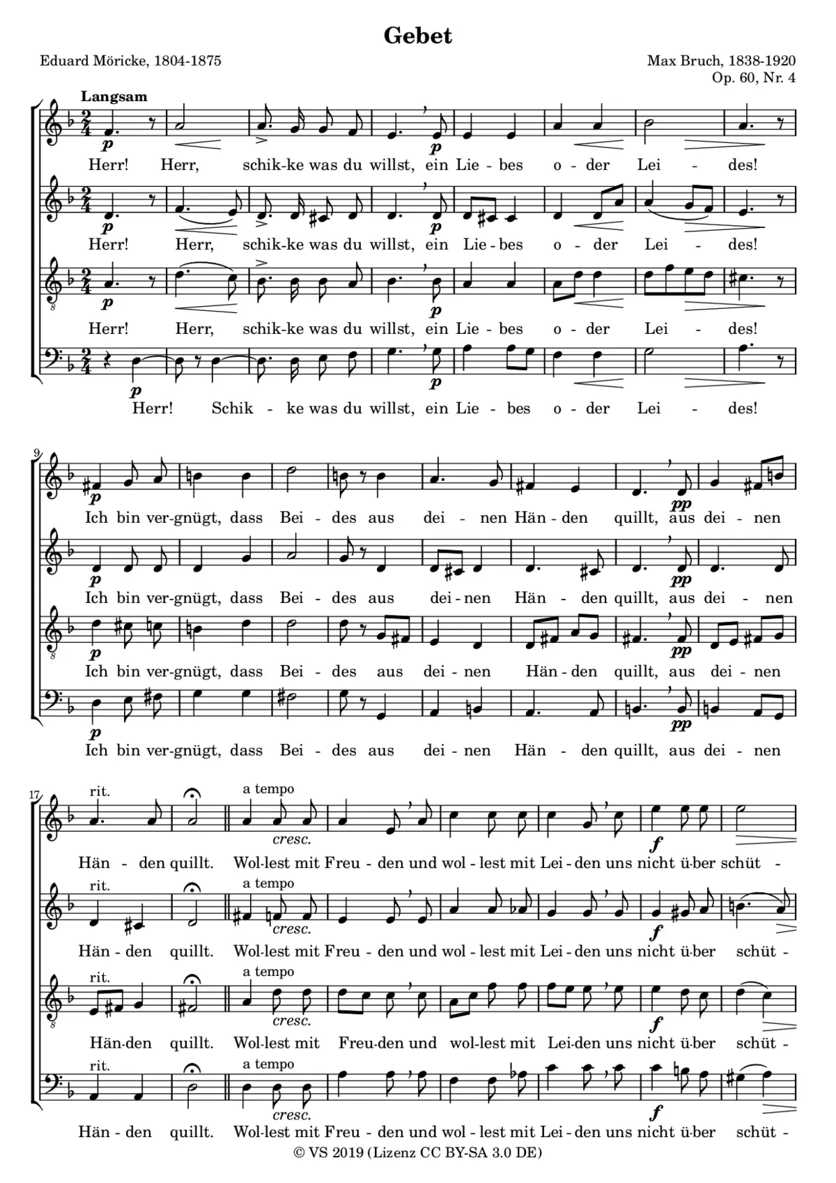 Gebet, Opus 60, Nr. 4 - Page 1