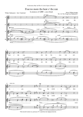 Shakespeare Songs 3 - Fear no more the heat o' the sun