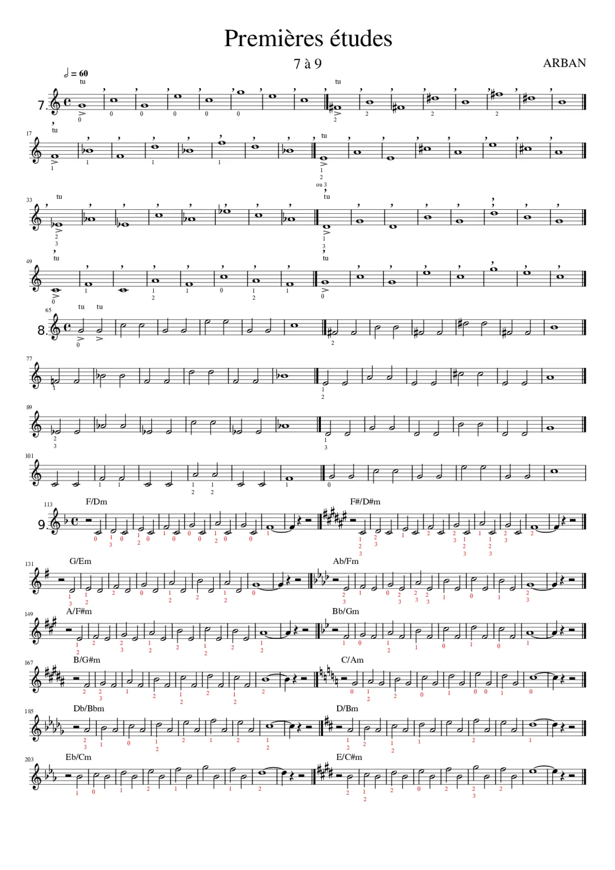 ARBAN 1 7a9 Premieres etudes - Page 1