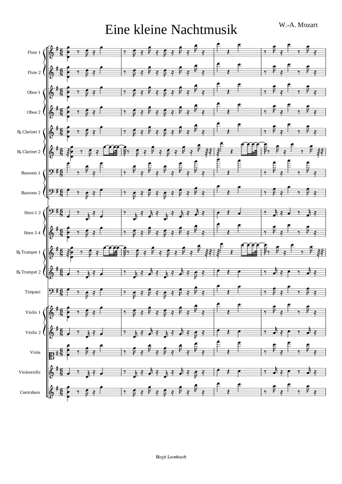 Eine kleine Nachtmusik K.525 - Page 1