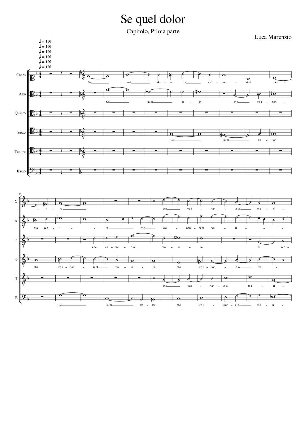 Se quel dolor - Page 1