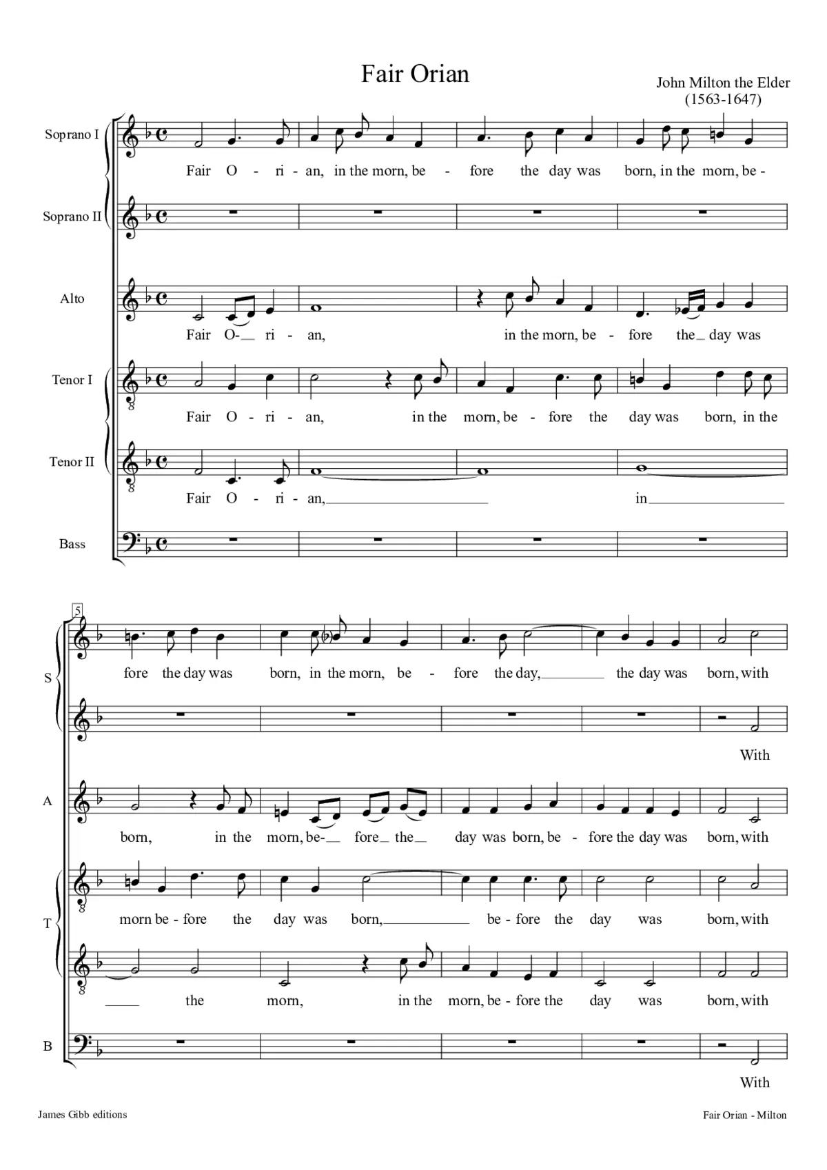 Fair Orian, in the morn - Page 1