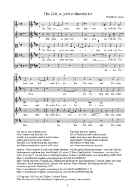 Die Zeit, so jetzt vorhanden ist