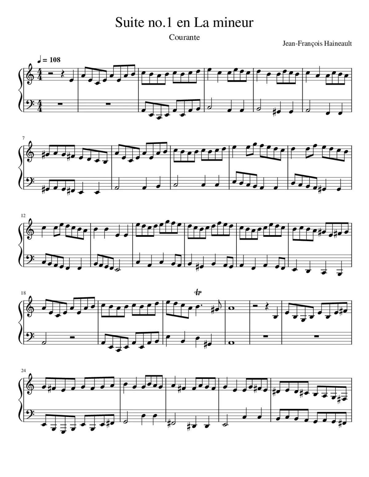 Suite no. en La mineur Courante - Page 1