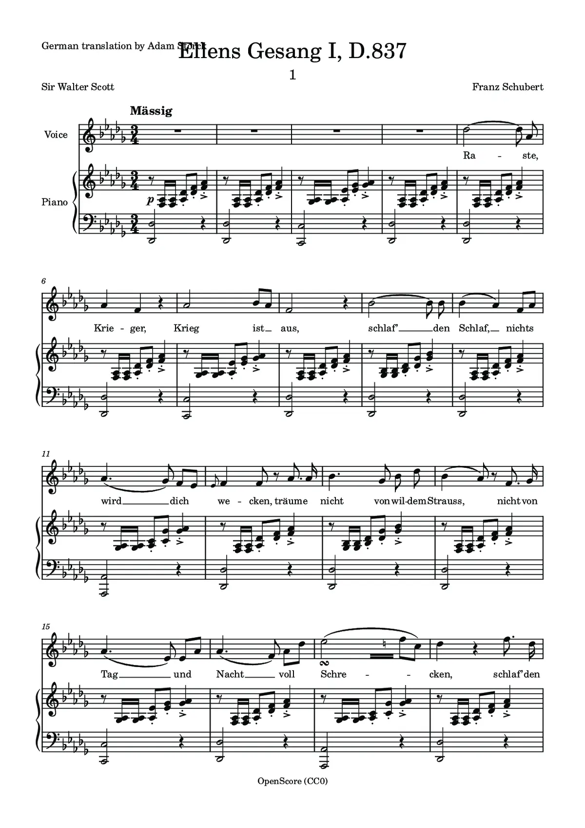 Ellens Gesang I, D.837 - Page 1