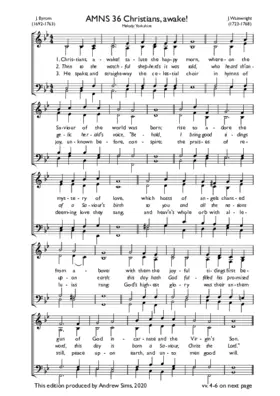 Christians, awake, salute the happy morn