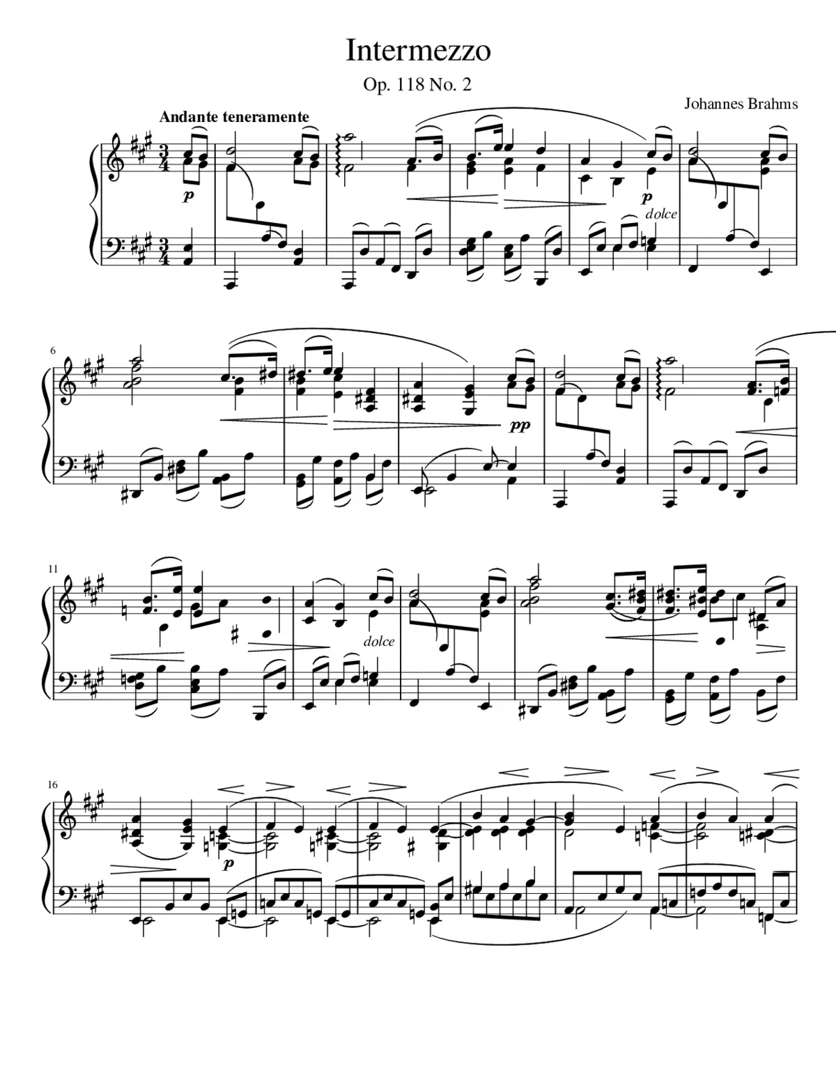 6 Klavierstücke Op.118 - Page 1