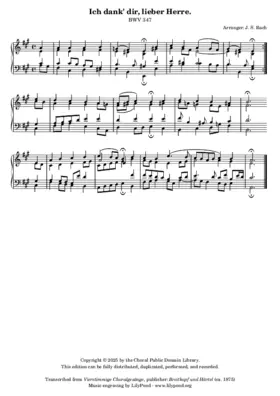 Ich dank' dir, lieber Herre, BWV 347