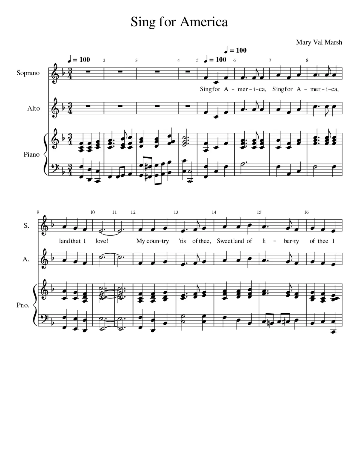 Sing for America - Page 1