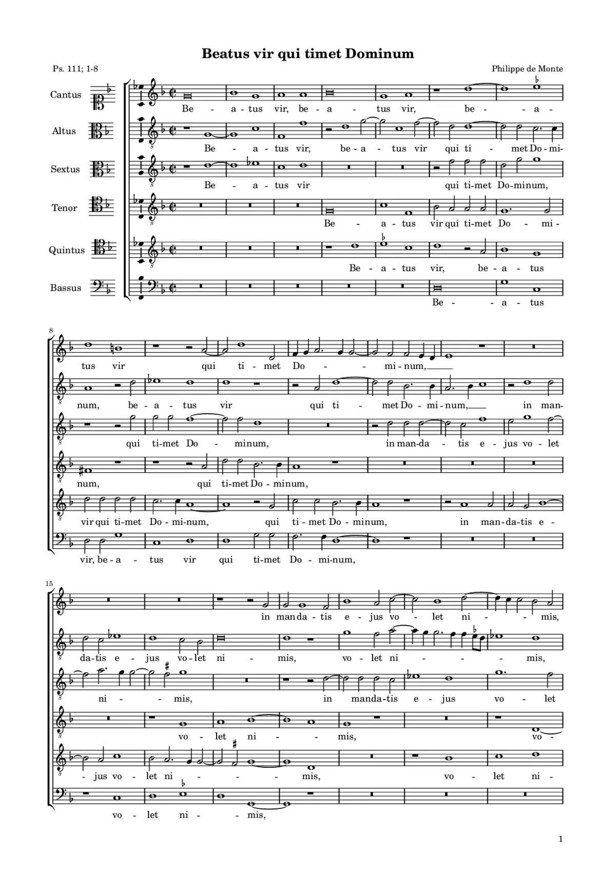 Beatus vir qui timet Dominum - Page 1