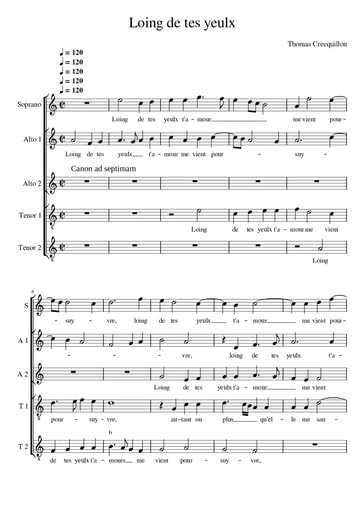 Loing de tes yeulx - Page 1