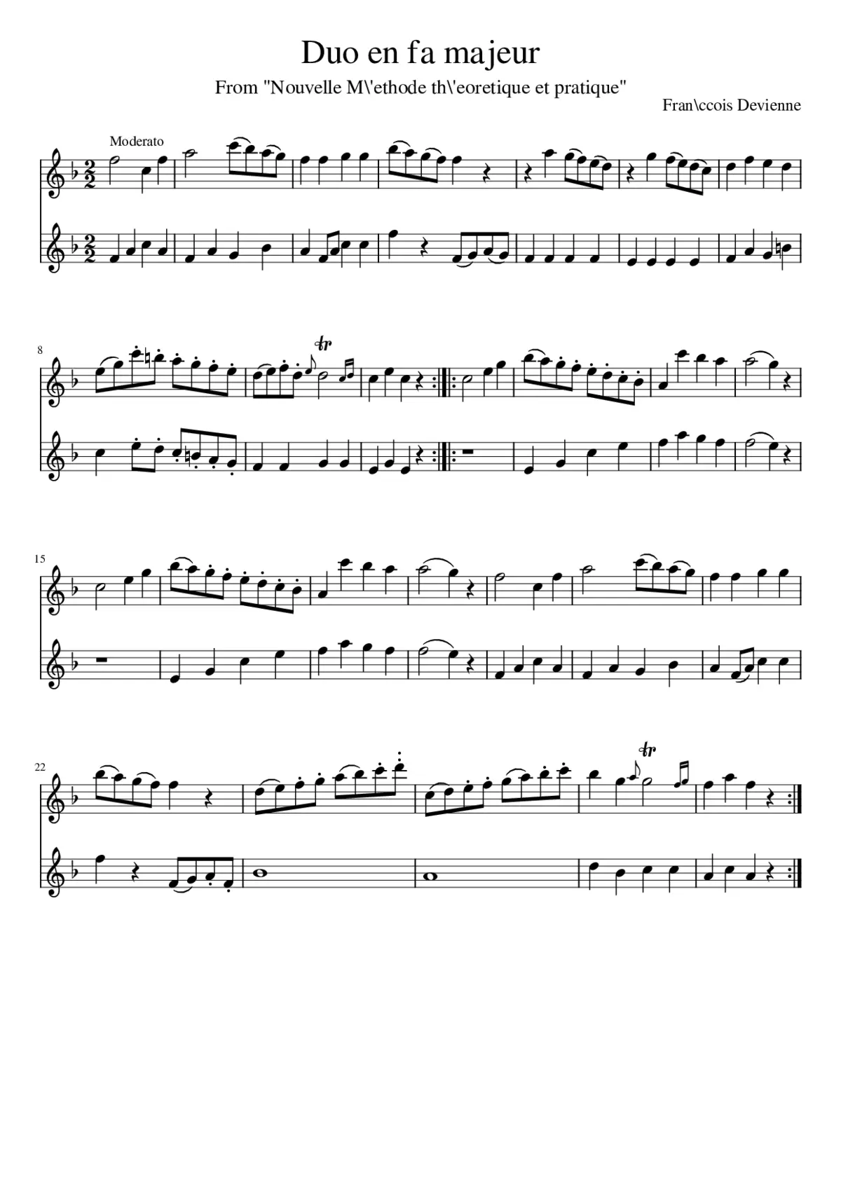 Duo en fa majeur - Page 1