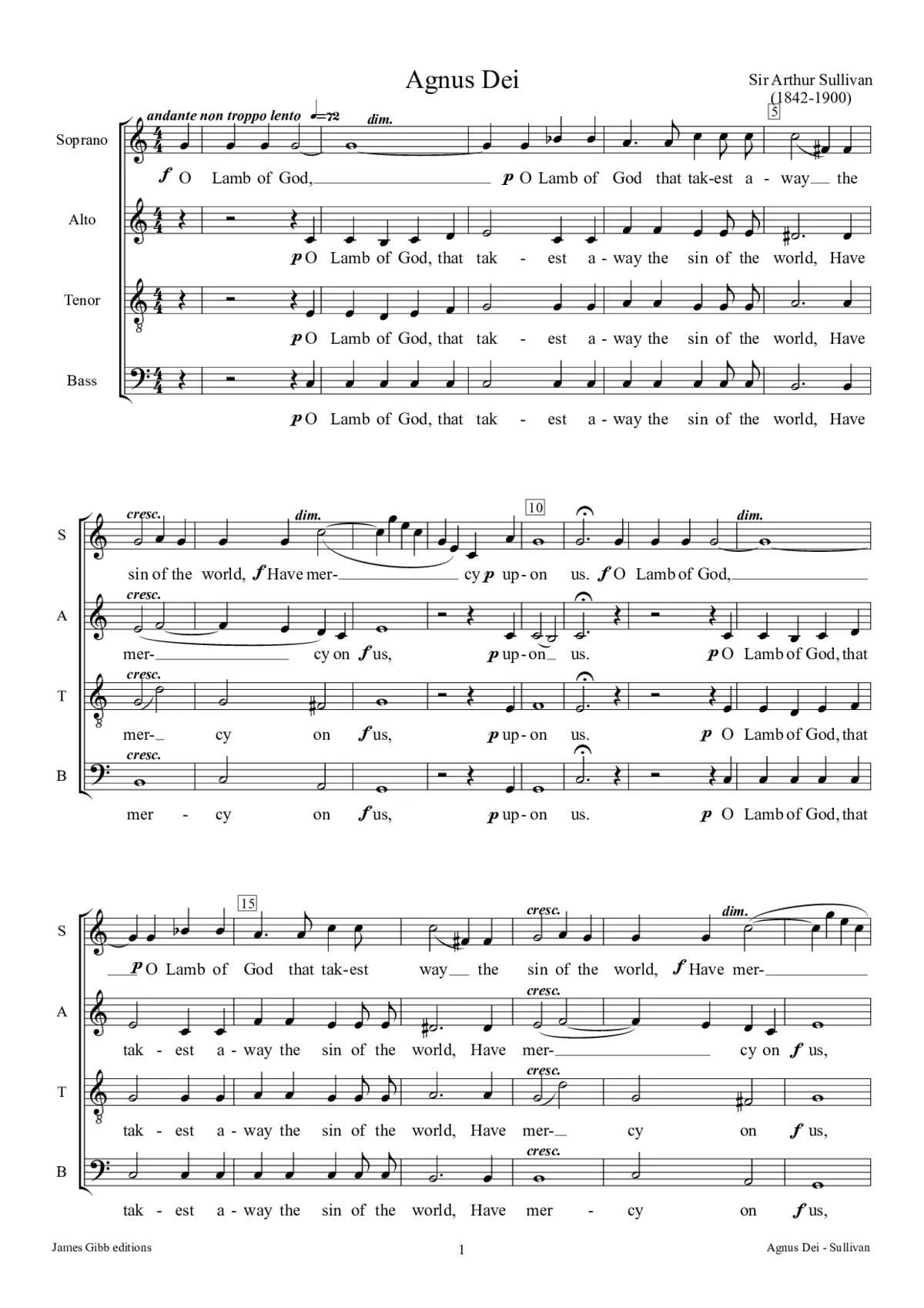Agnus Dei (O Lamb of God) - Page 1