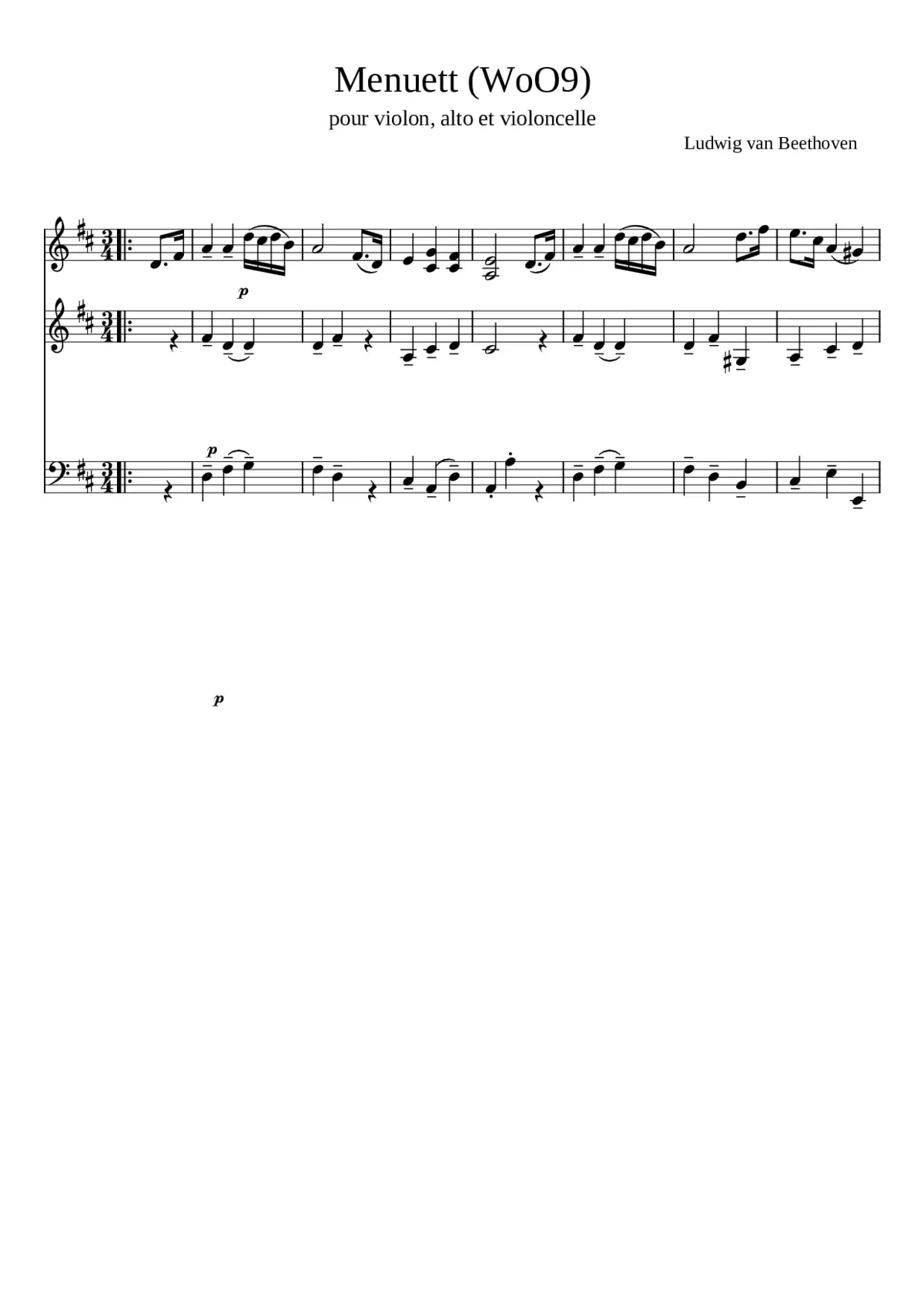 12 Variations on 'Menuet a la Vigano' WoO 68 - Page 1