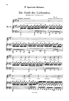 Die Gruft der Liebenden, Op.21