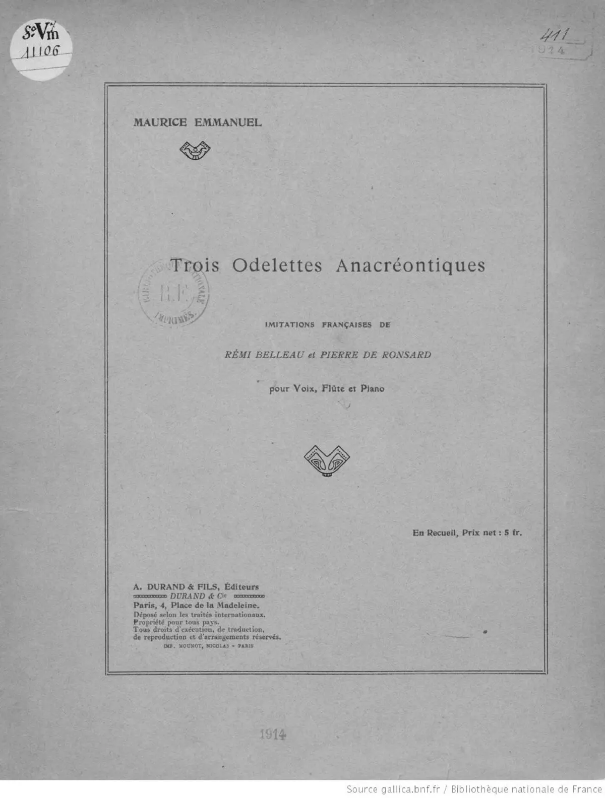 Trois odelettes anacréontiques - Page 1