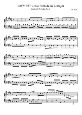 Prelude in E major BWV 937