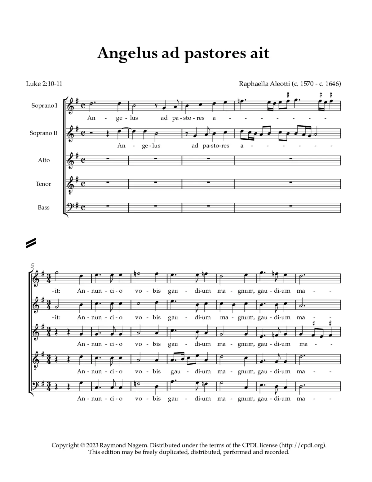 Angelus ad pastores ait - Page 1