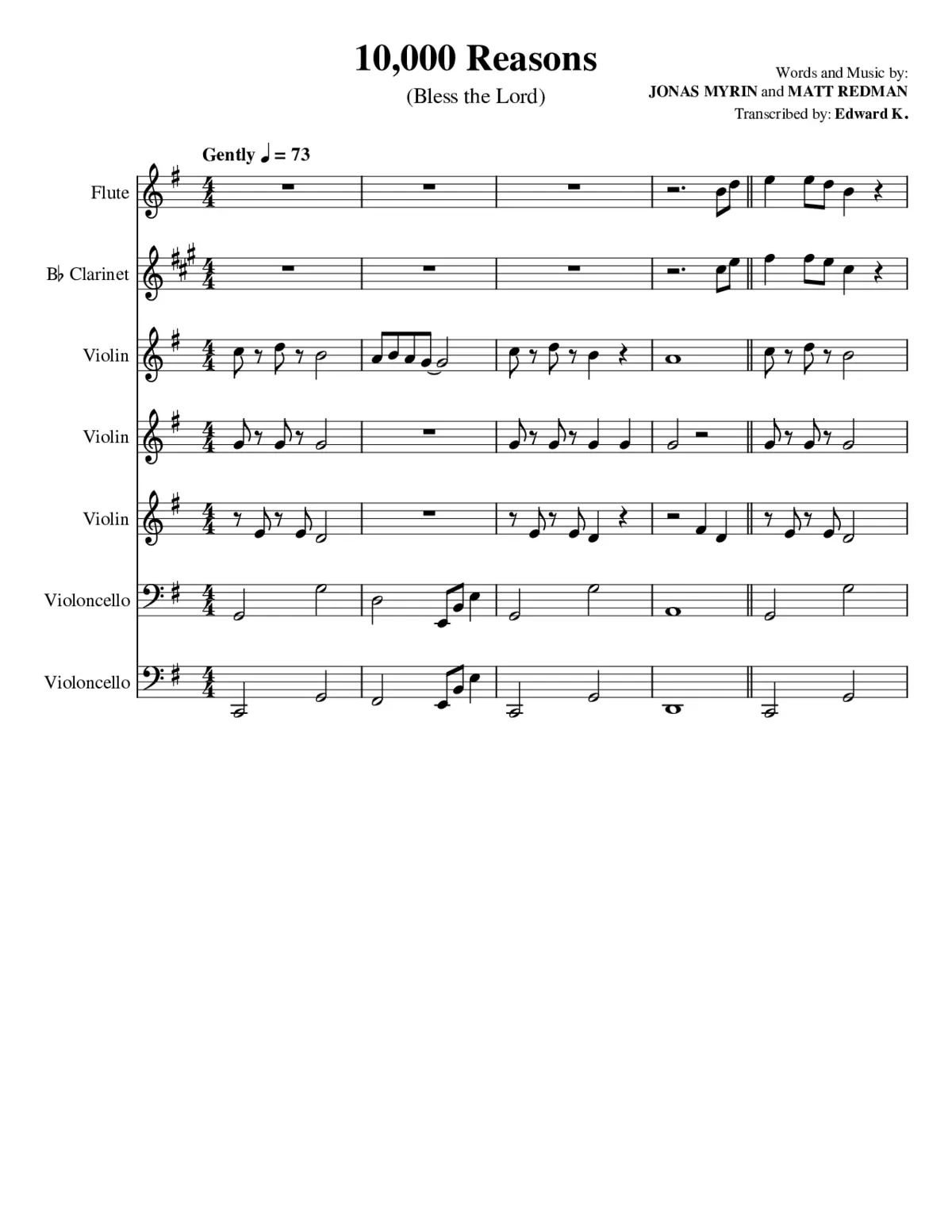 10000 Reasons (Bless The Lord) - Page 1