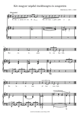 2 Hungarian Folksongs for Voice and Piano