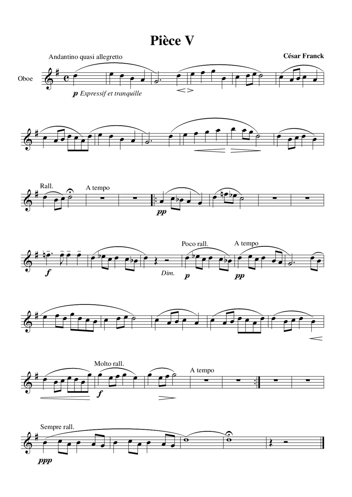 Cinq Pièces pour harmonium - Page 1