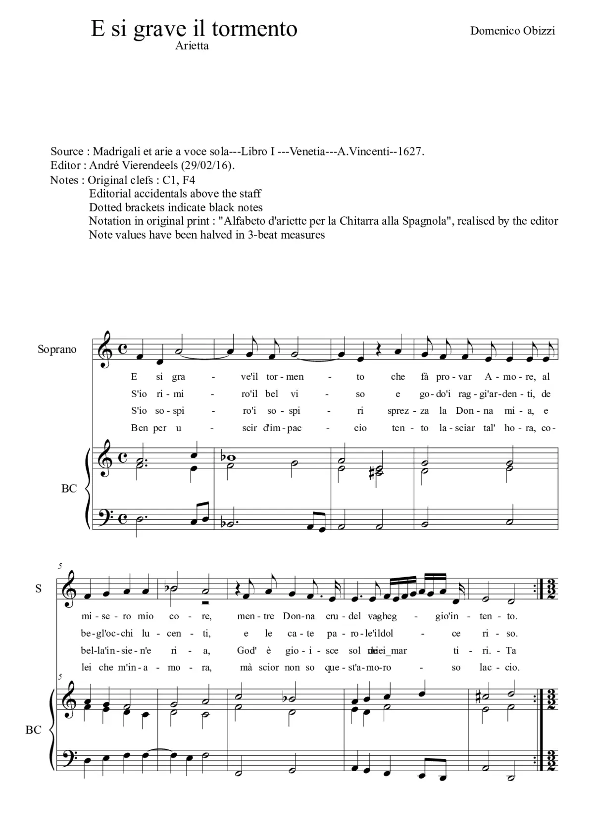 E si grave il tormento - Page 1