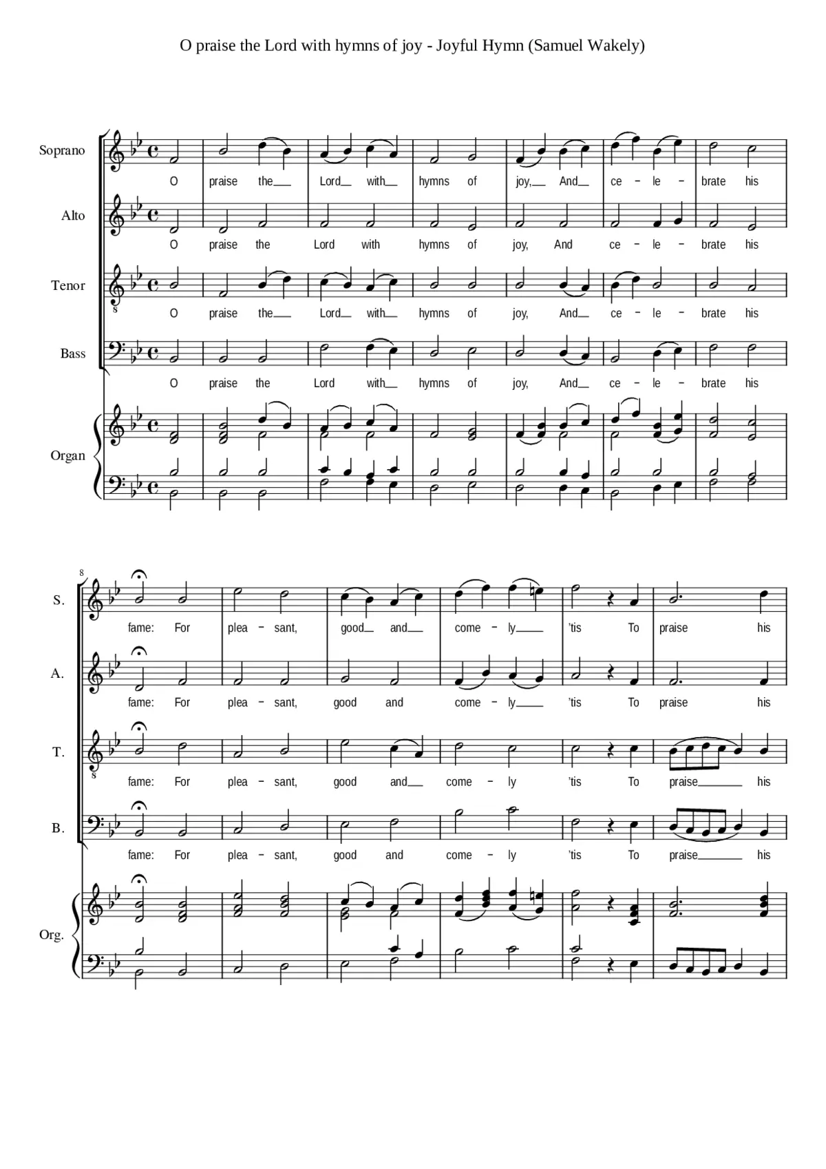 O praise the Lord with hymns of joy - Page 1