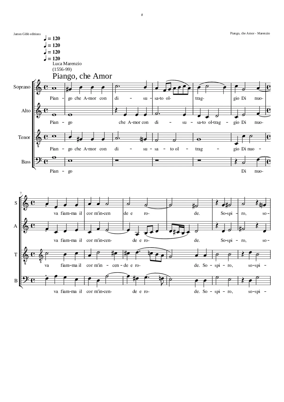 Piango che Amor - Page 1