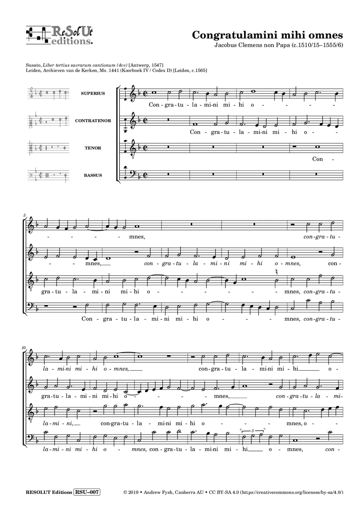 Congratulamini mihi omnes - Page 1