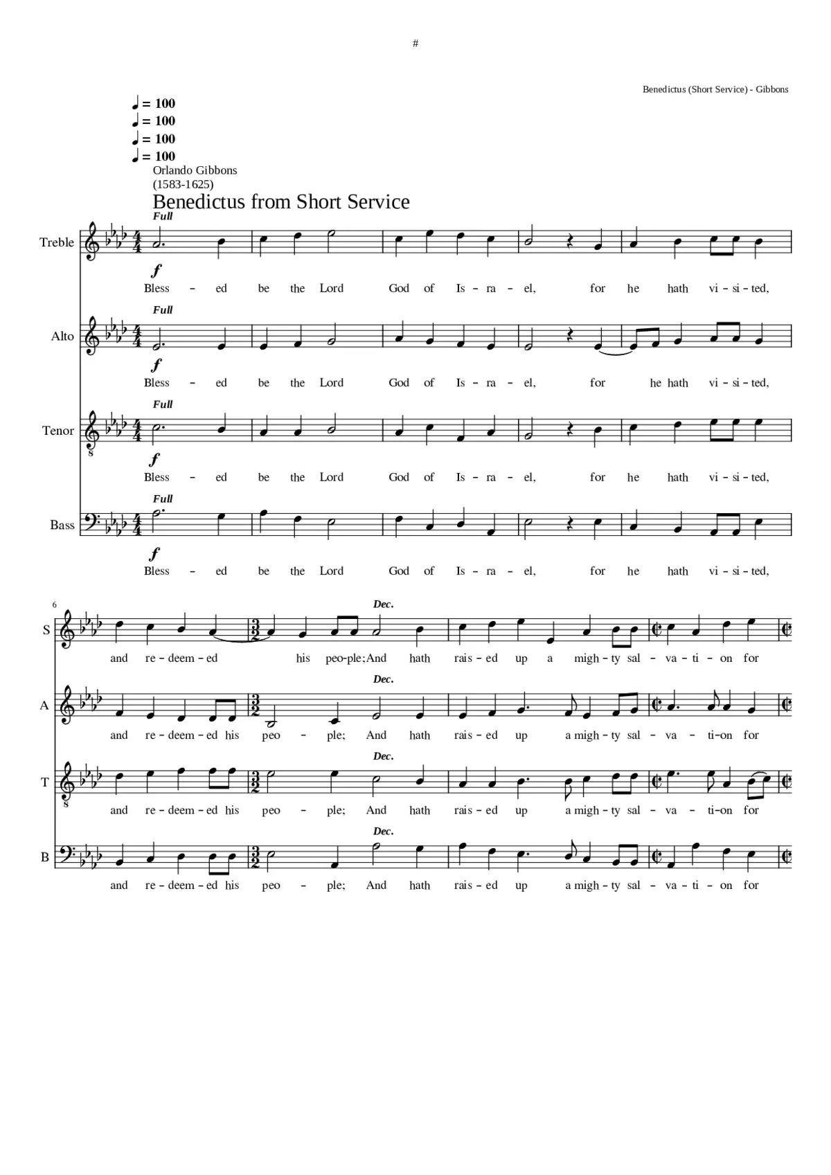 Benedictus (Short Service) - Page 1