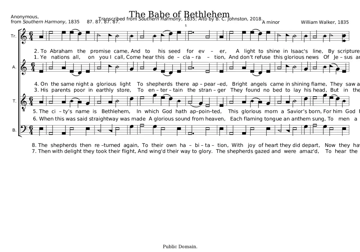The Babe of Bethlehem - William Walker - Page 1