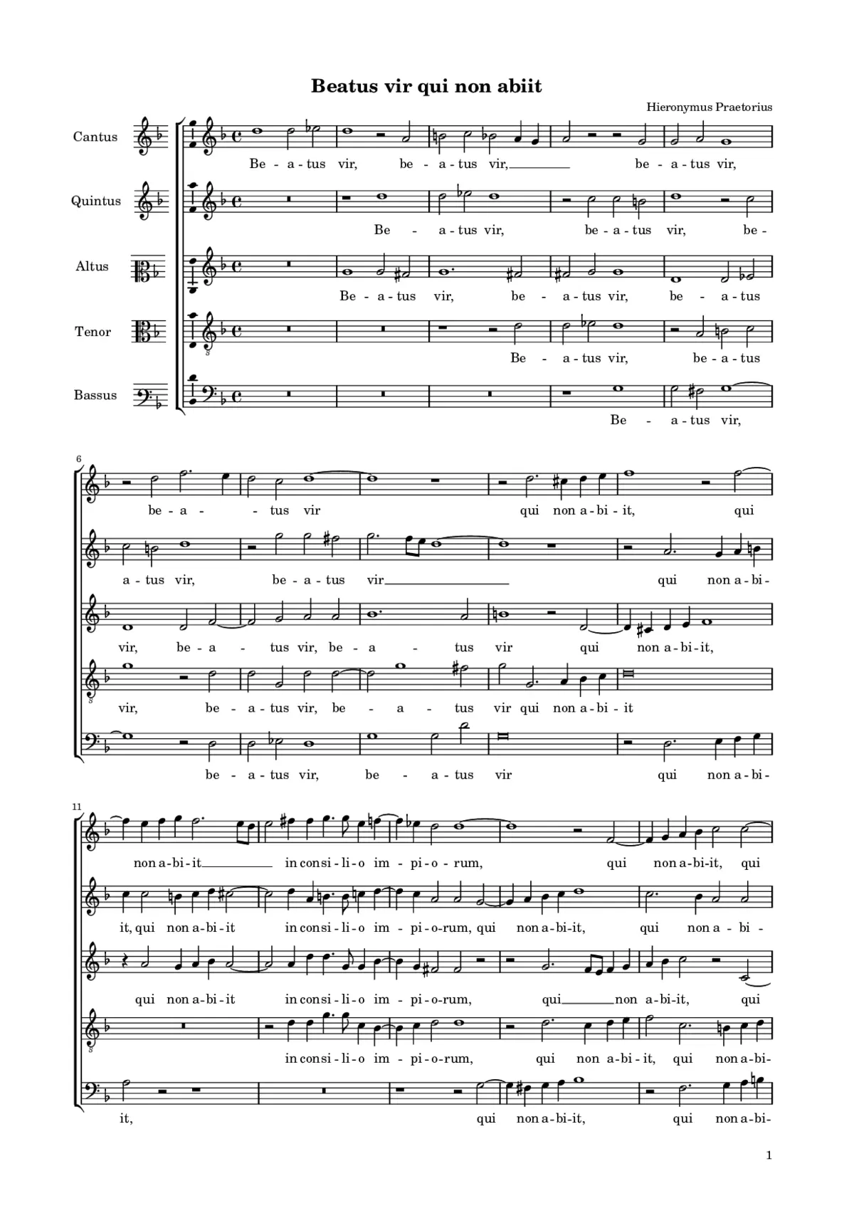 Beatus vir qui non abiit - Page 1