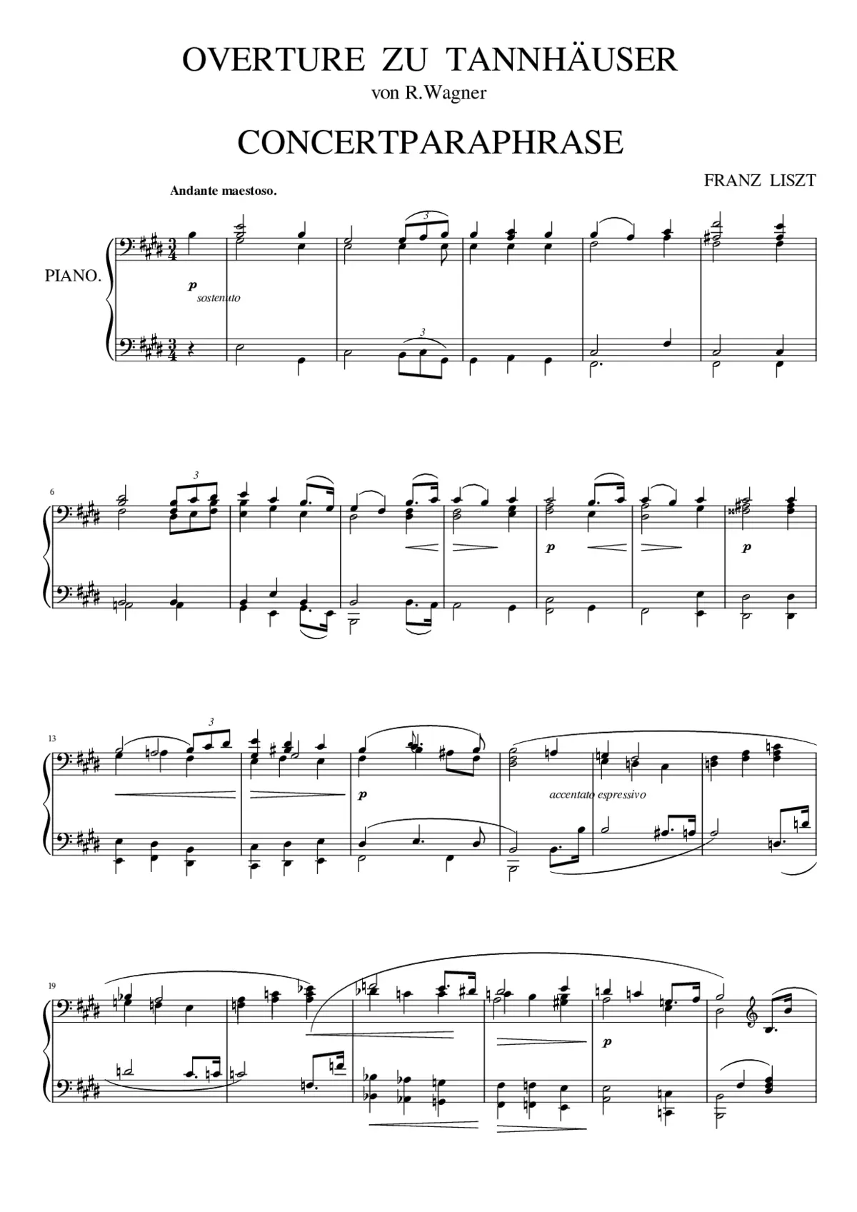 Ouvertüre Zu Tannhäuser S.442 - Page 1