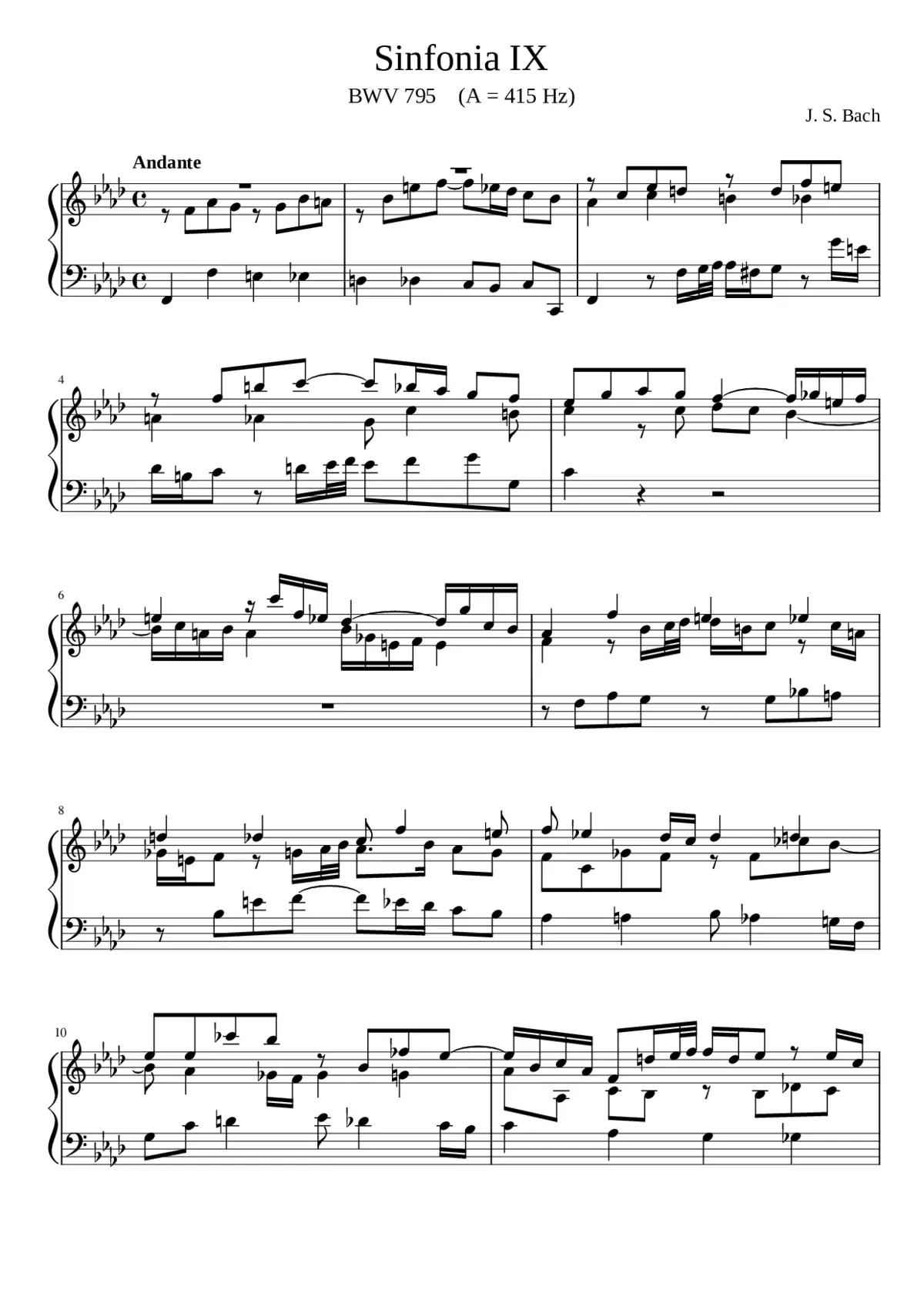 Sinfonia in F minor BWV 795 - Page 1