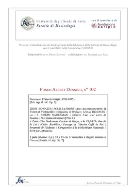 3 Sonatas for Harp, Violin and Cello