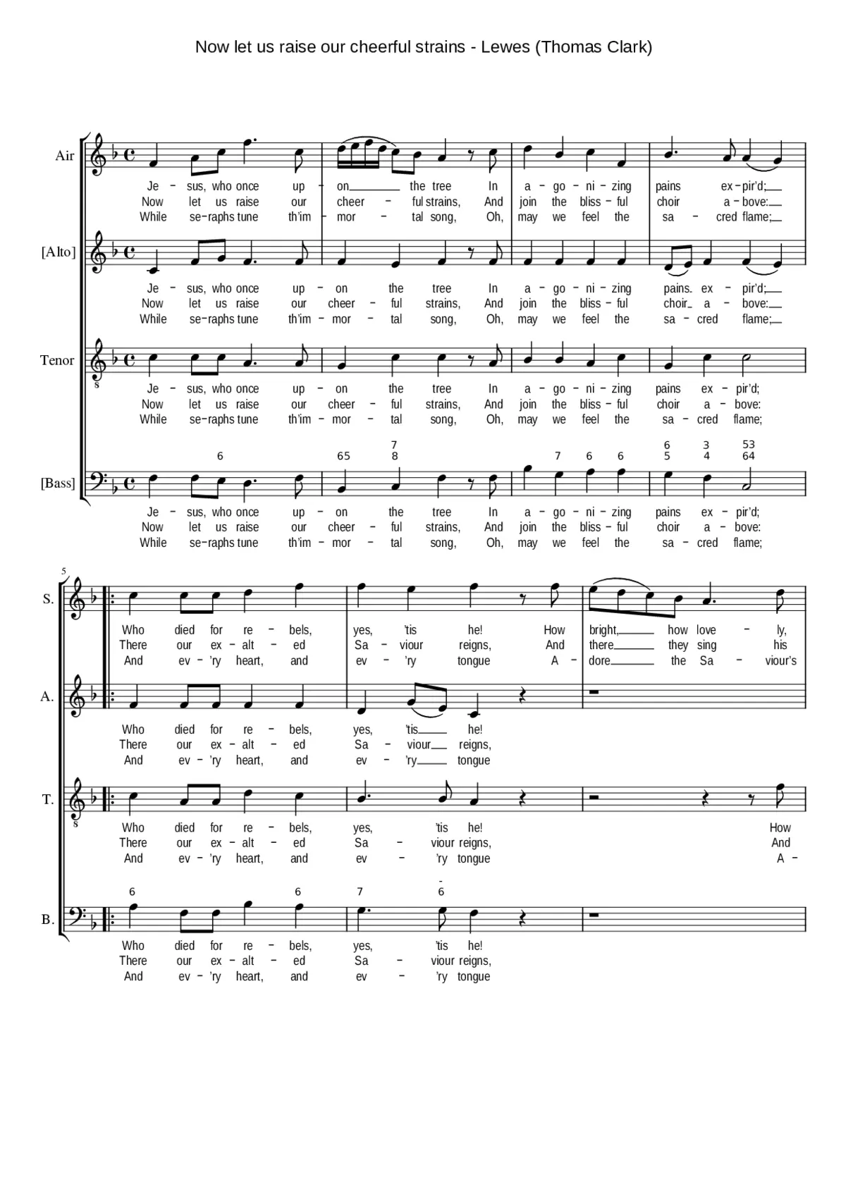 Now let us raise our cheerful strains - Page 1