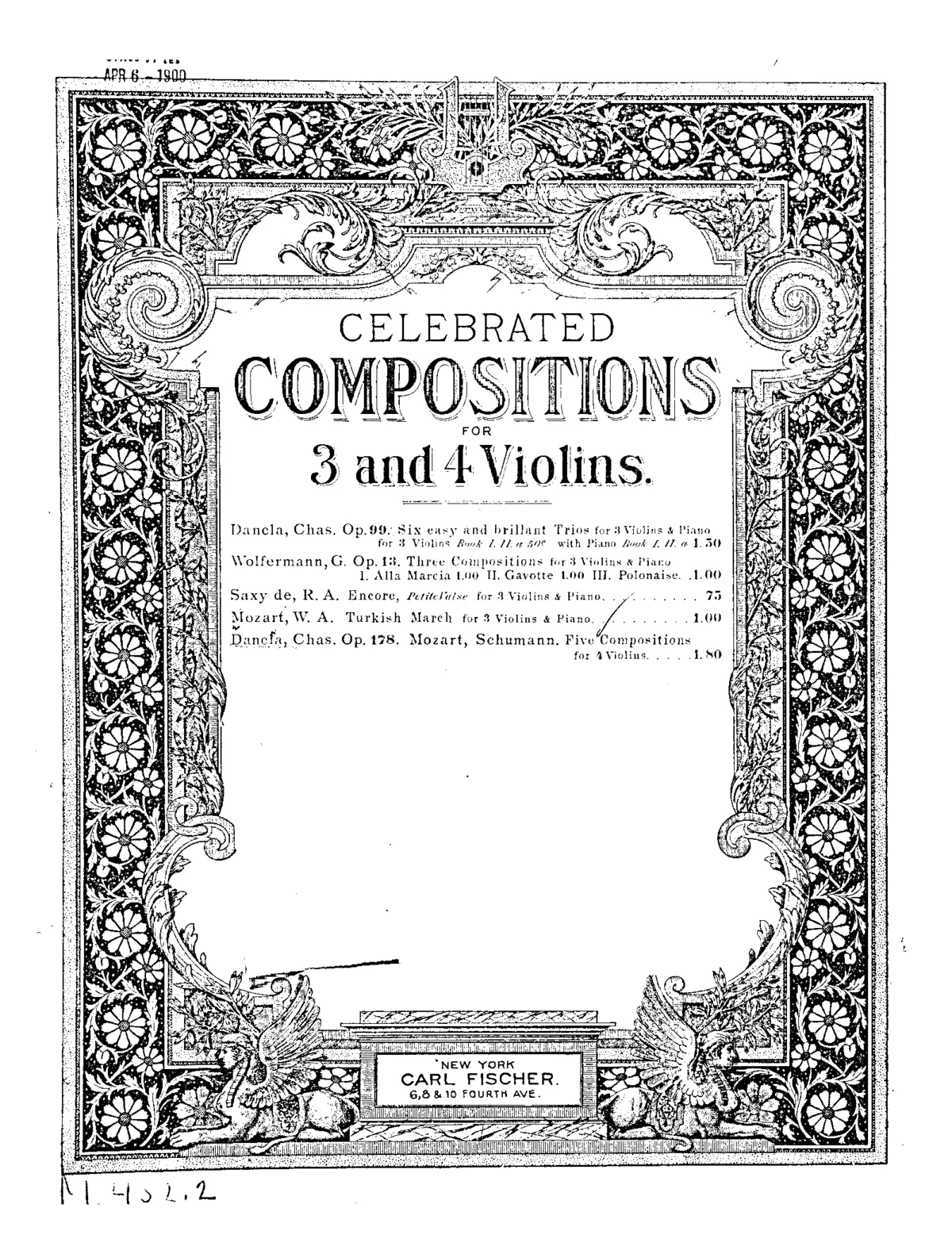 3 Pieces for 4 Violins - Page 1