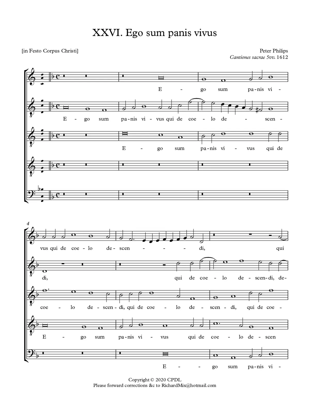 Ego sum panis vivus - Page 1