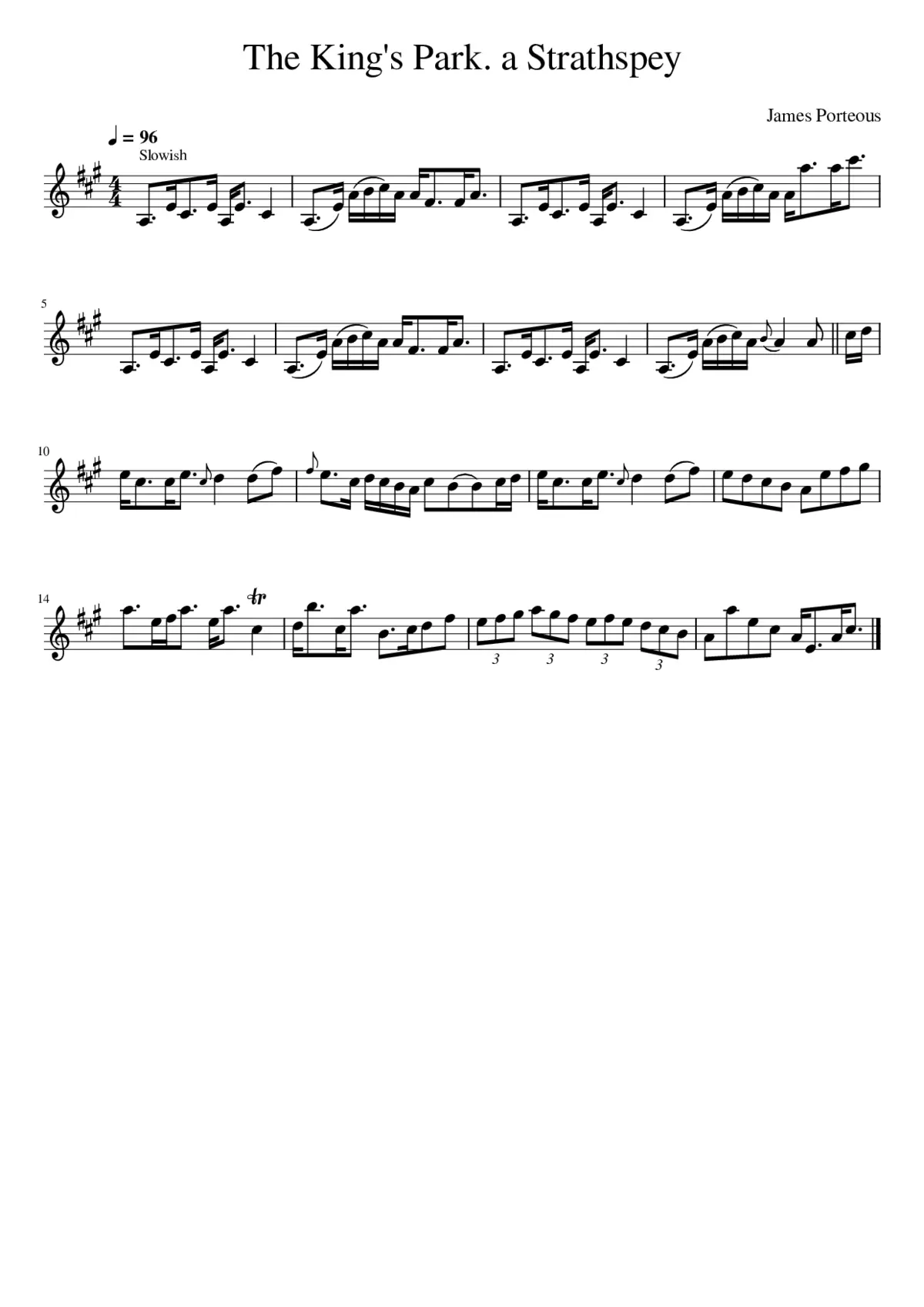 The King's Park. a Strathspey - Page 1