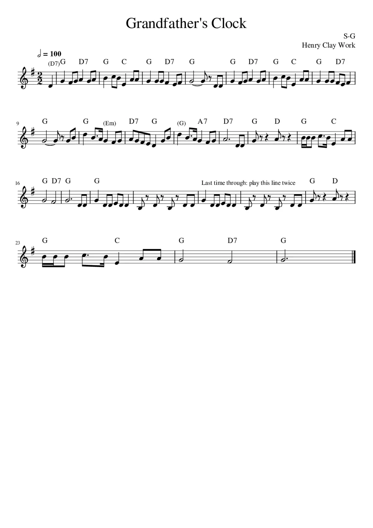 Grandfather's Clock - Page 1