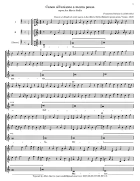 Canon all'unisono a mezza pausa sopra Ave maris stella